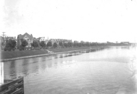 Looking across the canal from swing bridge to Driveway 1910
