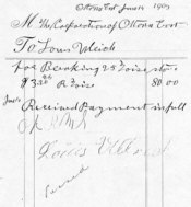 Receipt for Ullrich for breaking stone - 1905