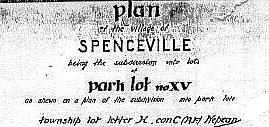 Original Plan of Spenceville