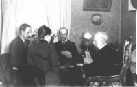 Lees FAmily and James Ballantyne playing whist - no date but prior to 1893