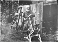 Old wood sawyer at work 1900