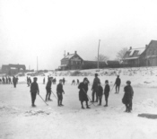 Hockey on canal at Centre St. (Concord) - c1890