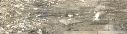 1922 Panorama of Ottawa East - note the train steaming along the main line - the Gas Works - the steam to the far right is the city incinerator